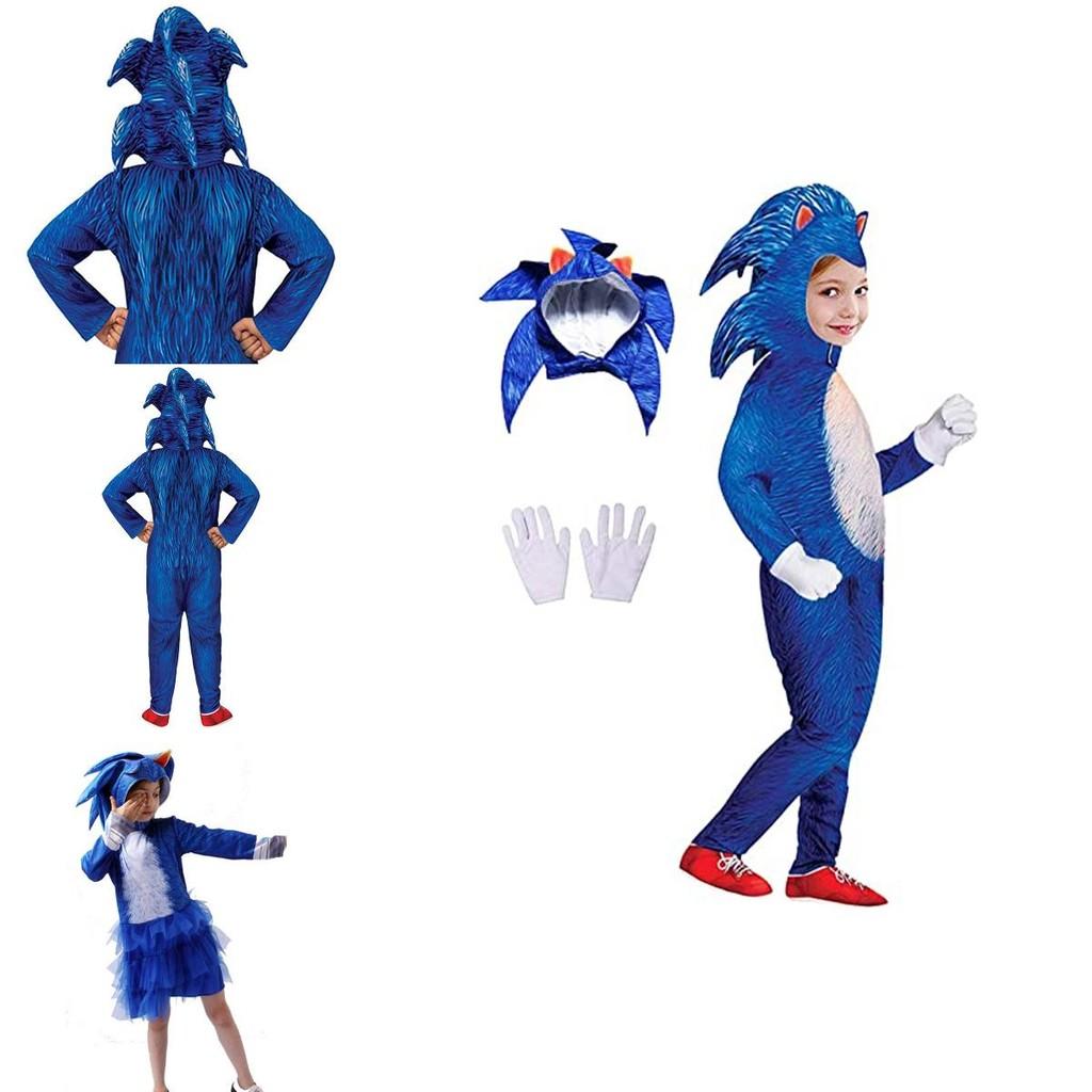 Sonic Cosplay Costume Jumpsuit For Kids Halloween Role Play