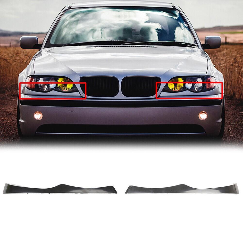 ABS Headlight Eyebrow Accessories Black For BMW E46 325i