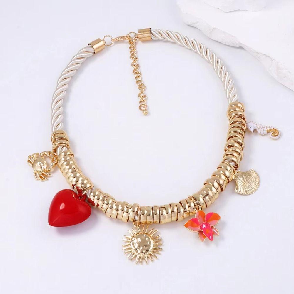 

Handmade Love Crab Pendant Casual Sea Horse Pendant New Sun Shell Pendant Beach Party