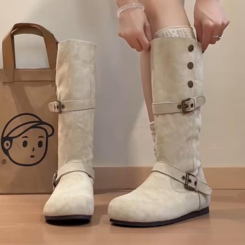 

Fashion versatile retro thick-soled heightening Martin boots women s 2025 autumn and winter new high and thin medium boots fashion boots 40