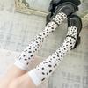 Dot Design Thin Stretch Over Knee Socks Lightweight Summer Wear Elastic Nylon Thigh High Stockings For Ladies