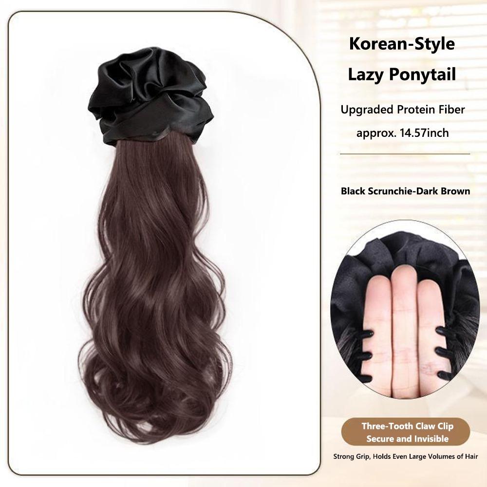 Korean Style Braided Wig Hair Claw Clip Curly Elastic Hair Tie Trendy Hair Scrunchie  for Women