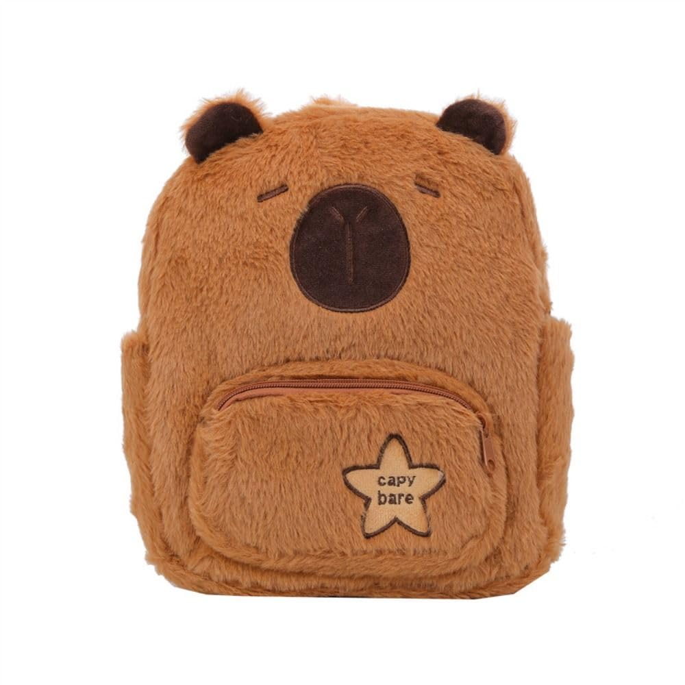 [EZBUYGO] Cute Capybara Plush Backpack for Women, Multi-Purpose Cartoon Funny Capybara Crossbody Bag, Large Capacity Tote Bag