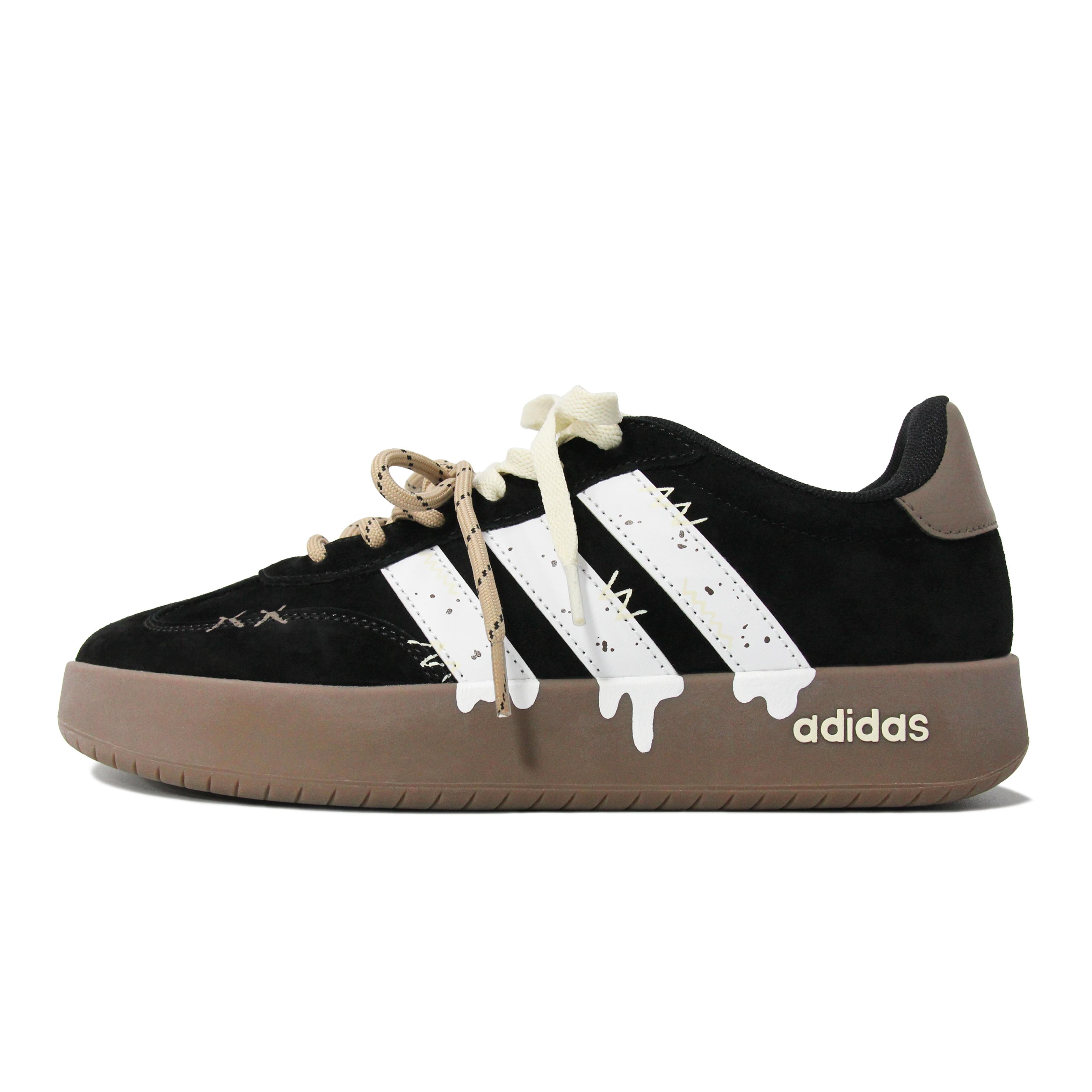 

Adidas BARREDA Walking Planet, Flowing Heart, Artful Design Low top German Army Trainers Unisex Black White JQ4235(Team1492-) 41⅓