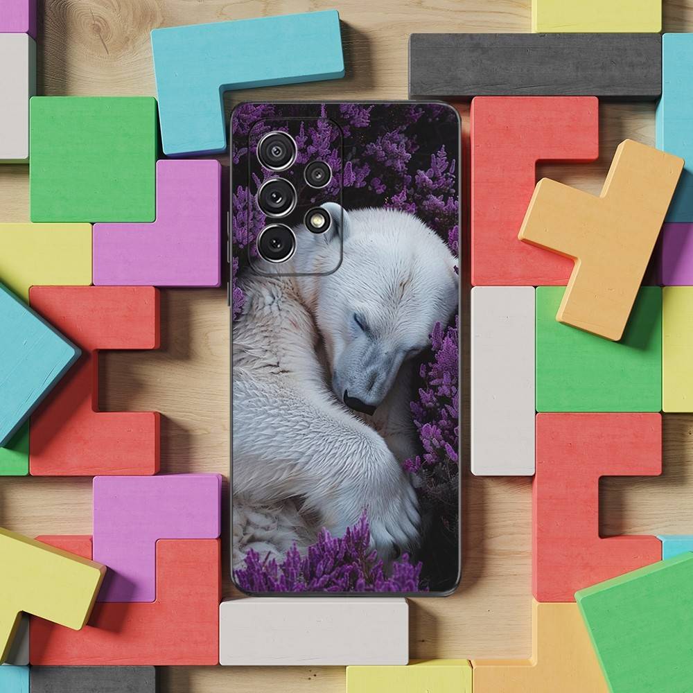 Cool Animal Polar Bear For Samsung S9,S10,S20,S10,S21,S25,S24,S23,Ultra,FE,Plus,Lite,Soft Silicone Black Case