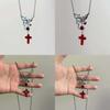 Gothic Punk Street Style Alloy Necklace With Geometric Cross Pendant For Party Wear