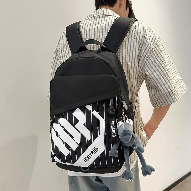 College student schoolbag is simple and large-capacity, junior high school student travel backpack, trendy and casual backpack, student schoolbag.