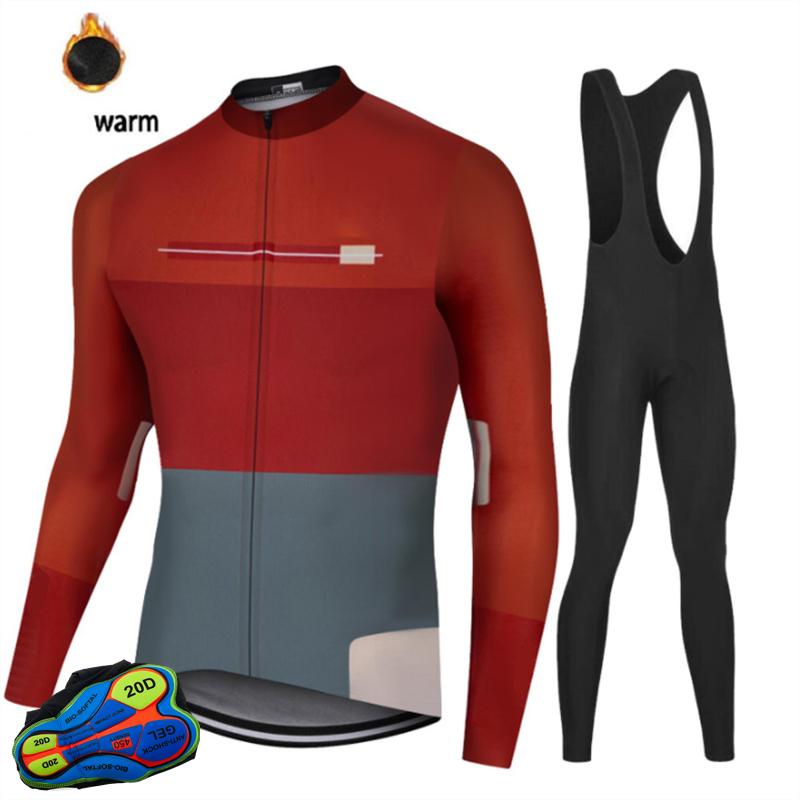 2026 Winter Thermal Fleece Long Sleeve Cycling Jersey Set Bib Pants Ropa Ciclismo Bicycle Clothing MTB Bike Men Clothes Suit