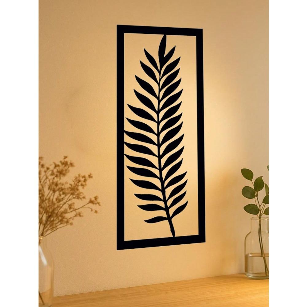 Wrought Iron Leaf Wall Art Metal Decor Nature Inspired Home Accent Living Room Bedroom Modern Artwork Decorative Panel Indoor Hanging