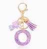 Purple Letter O Keychain, Initial Key Charm for Keys, Bags and Backpacks