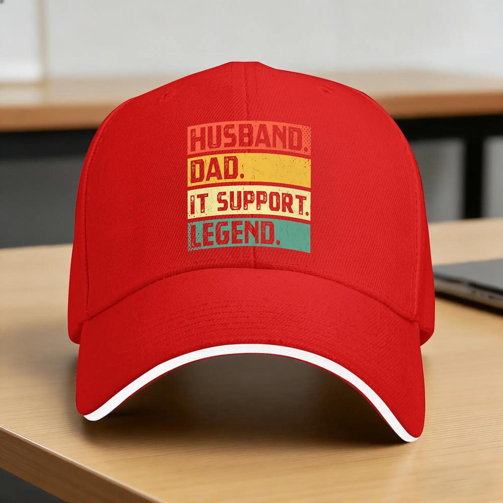 Husband Dad It Support Casual Baseball Cap Hiking Fishing Trucker Hat Summer Breathable Couple Women DIY Print Baseball Caps