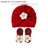 Elastic Infant Turban Hat Socks Set Soft Cotton Hat Sock Set Baby Headscarf Hat  Newborn Supplies