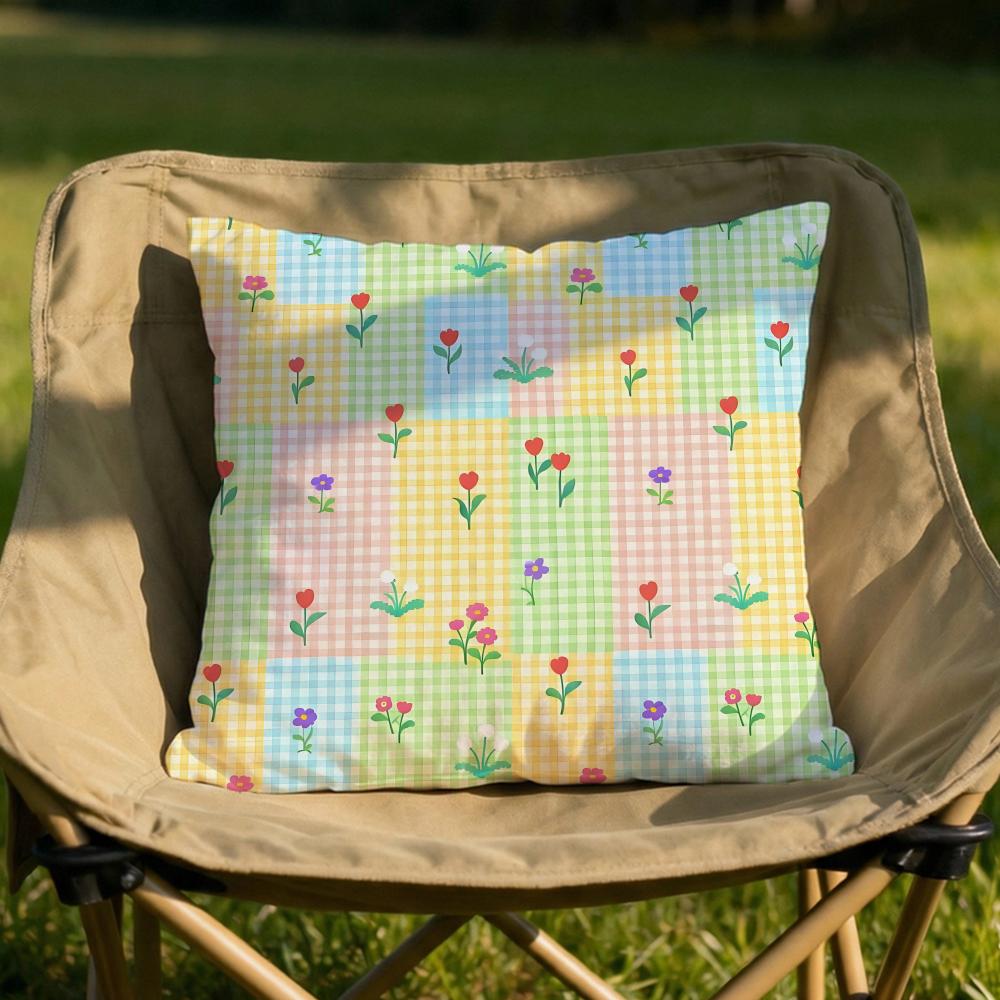 simple checks Cushion Cover Soft Reversible  Durable Pillow Cover  MultiScene Use for Home  Car Daily Comfort