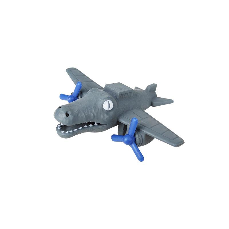 6Pcs Weird Monster Figurines Cactus Elephant Stick Man Crocodile Aircraft Wearing Shoes Shark Banana Monkey Teapot PVC Statue Toy Table Ornament