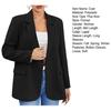 Women Fall Spring Suit Coat Formal Business Style Button Closure Cardigan Solid Color Plus Size Loose Lapel Long Sleeve Pockets OL Commute Jacket