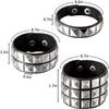 Fashion 3 Row Spikes Rivet Stud Wide Cuff Leather Punk Gothic Rock Unisex Bangle Bracelet Men Jewelry YSX