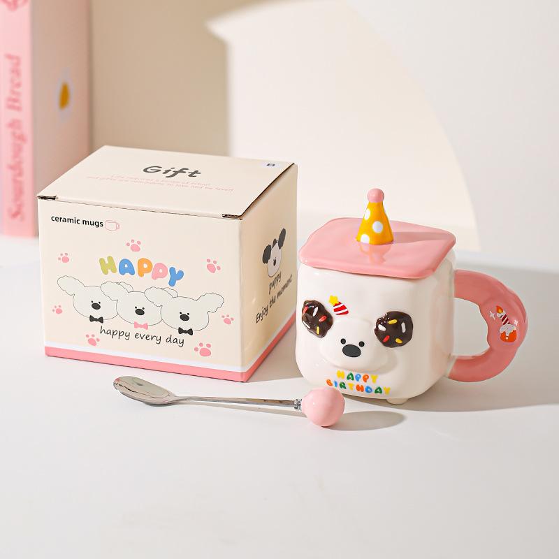 

Cute Cartoon Cute Pet Animal Mug Souvenir Birthday Party Cute Ceramic Cup Household Milk Breakfast Cup 301-400ml