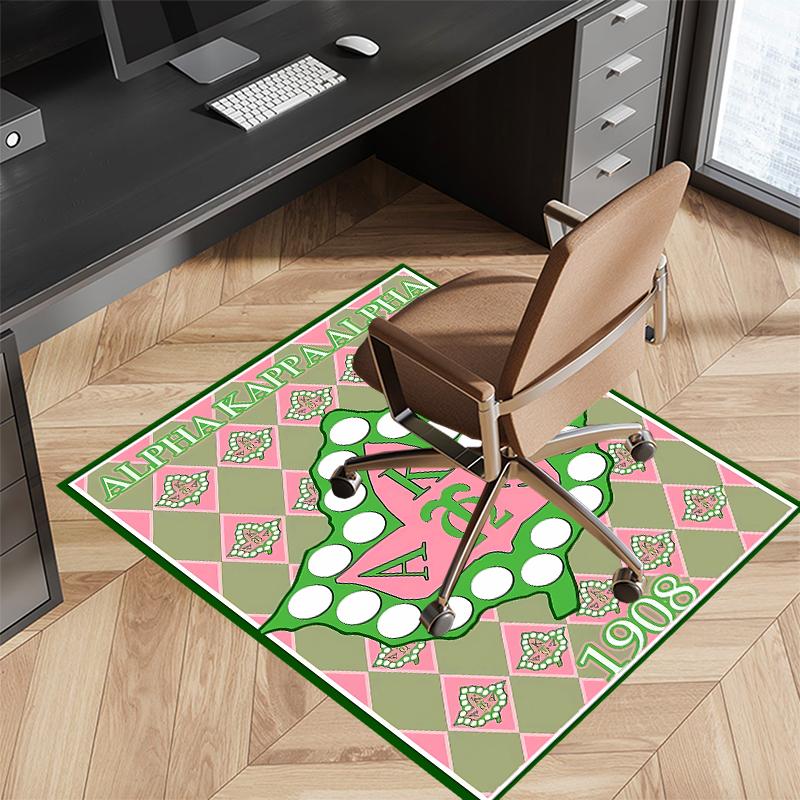 1pc AKA Logo Print Area Rug - Soft, Washable Non-Slip Indoor Mat for Office Chairs, Living Room, Home Office Decorative Rug