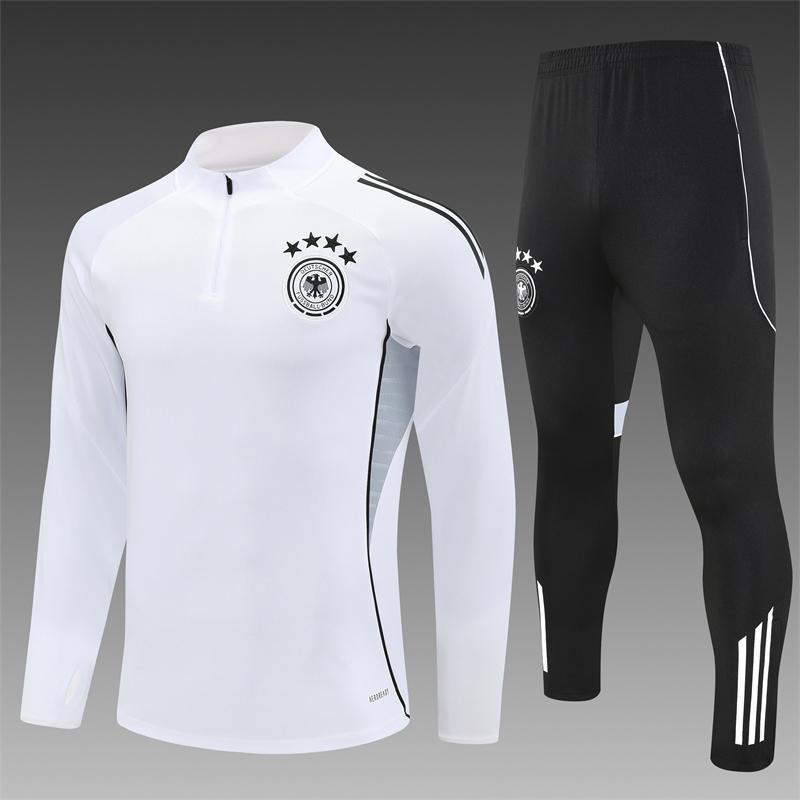 Adult National Team Soccer Training Jerseys Long Sleeve Half Zip Cotton Blend Sports Wear