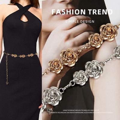 Metall-Taillenkette Accessoires für Damen Rosafarbene Kette Gürtel Dekoration mit Kleid Hosen Kette High-End Mode