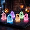 Halloween Gift Ideas for Kids Glow in The Dark Ghost Figurines, Cute Resin Bead Set Fun Festive Desk Accessories Decoration, Mini Colorful Tiny Statue