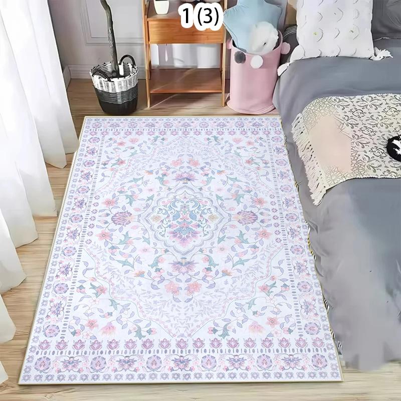 

Bohemian Vintage Floral Rug Soft Non-Slip Stain-resistant Area Carpet for Living Room Bedroom Boho Retro Nordic Decor Floor Mat 40x60CM