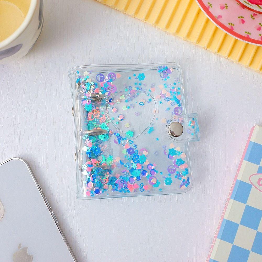 3 Inch 3-Holes Binder Photo Album Glitter Sequin Home Picture Case Storage Name Collect Book Idol Photocard Name Card ID Holder