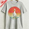 Unisexs Vintage Duck Graphic Tee Casual Round Neck Machine Perfect for All Seasons Funny Outdoors High Quality Cotton Shortsleev