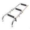 3 Steps Foldable Boat Ladder Stainless Steel Stern Mount Enhanced Grip Swim Deck Ladder for Yacht Dock
