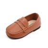 Children Boys Leather 2024 Spring and Autumn Simple Slip-on Round-toe School Loafers Flats Moccasins Classic Formal