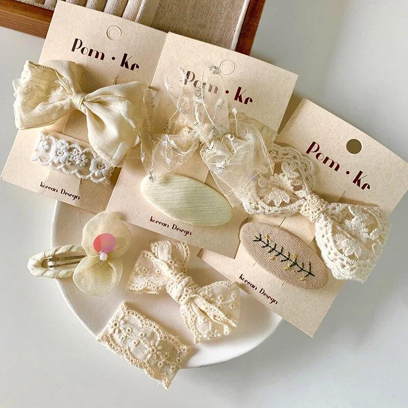 2Pcs Lace Baby Girl Hairpins Bow Korean Children Hairclip for Girls Gift Princess Kids Hair Accessories Baby Hair Clips