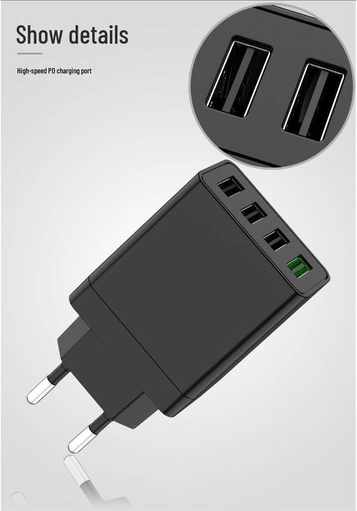 5-Port 5V3A Universal USB Fast Charger for Mobile Phones & Tablets - Wireless Huawei Compatible