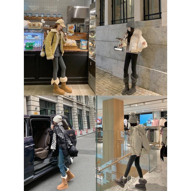 Super warm~ grape ma same thick-soled fluffy piled thickened warm winter cotton shoes medium and long snow boots women