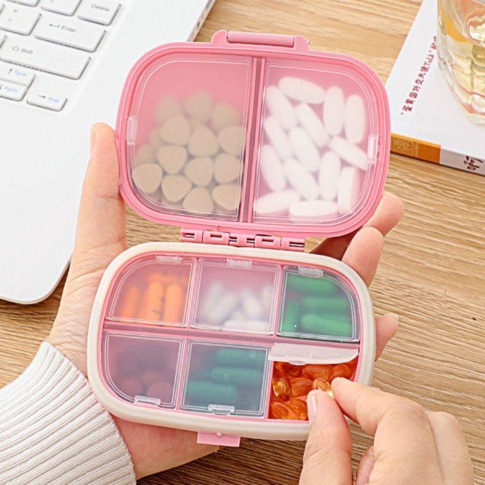 

Waterproof Medicine Storage Container 8 Grids Pill Organizer Pill Case Travel