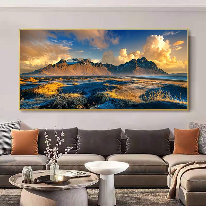 Krajobraz islandia Vestrahorn Mountain płótno malarstwo Nordic natura plakaty i druki obrazy na ścianę Home Decor bez ramki