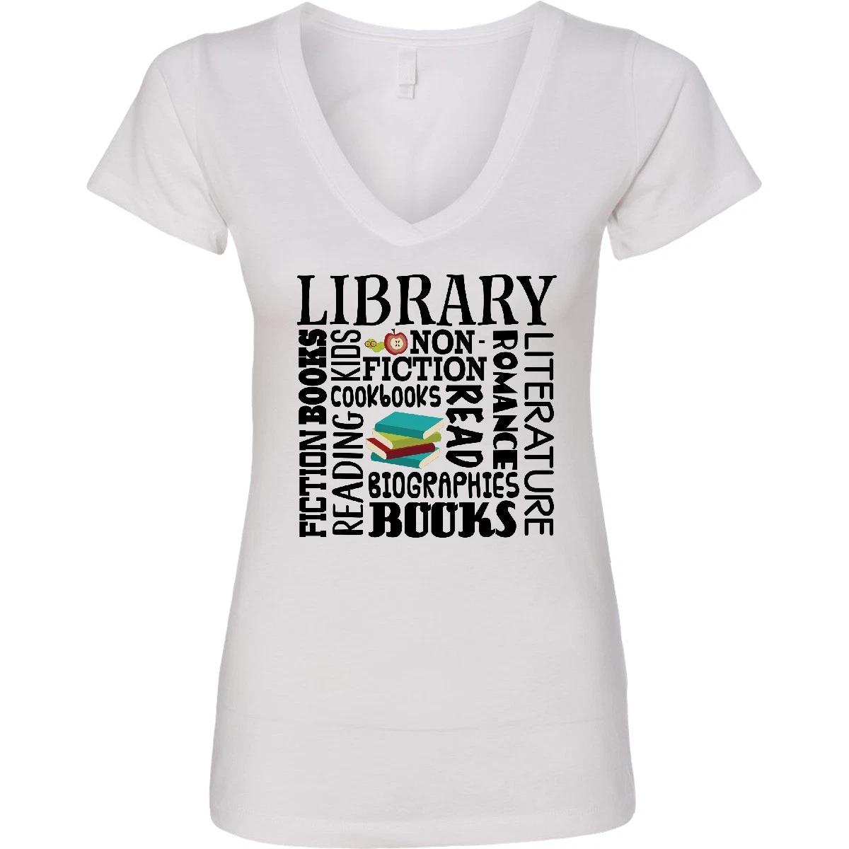 Inktastic Library Books Reading Librarian V-Neck kids boys T-Shirt Read Teacher 110