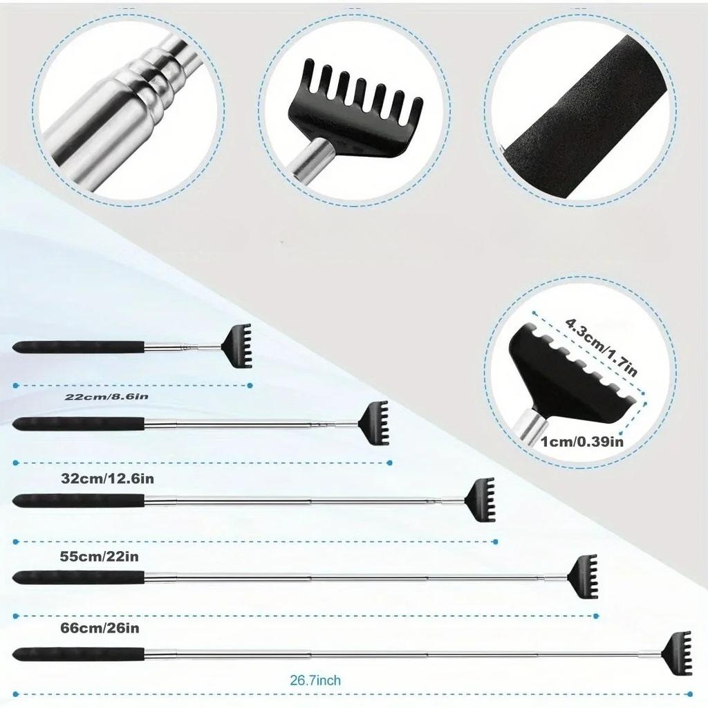 6 Pack Back Scratcher Stocking Stuffers White Elephant Gifts for Adults Game Prizes Extendable Back Massager Tool Idea Gifts