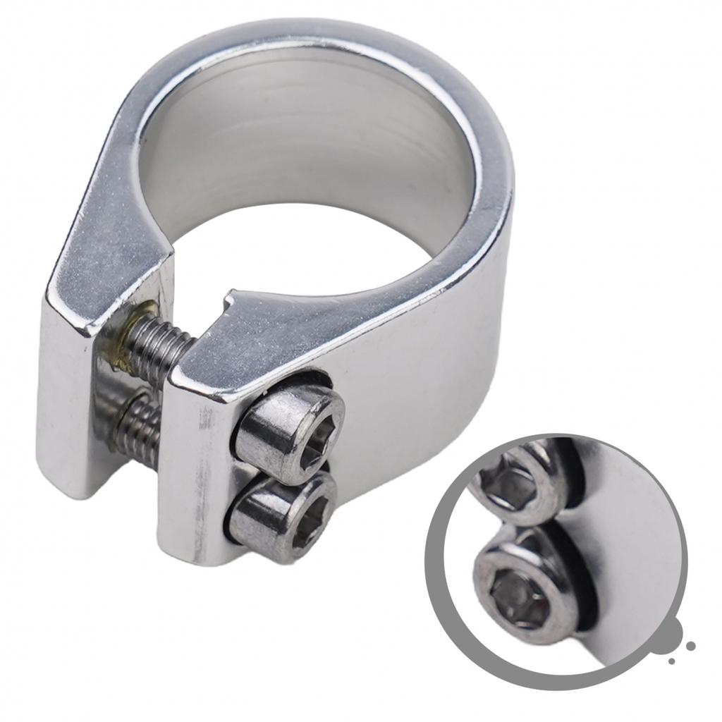 Seatpost Seatpost Clamp 31.8mm Black Double Bolt Forged Alloy
