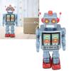 Metal Tin Robot Toy Retro Electric Rotating Figures Model Adult Collection Kids Gift