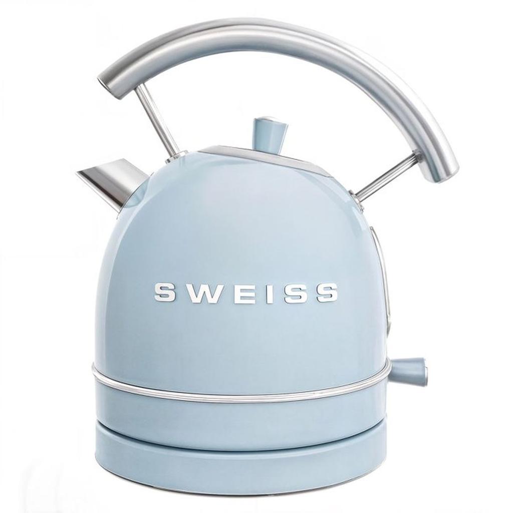 Bouilloire vintage - SWEISS - KTL6 - 2200 W - 1,8 L - Socle 360° - Bleu