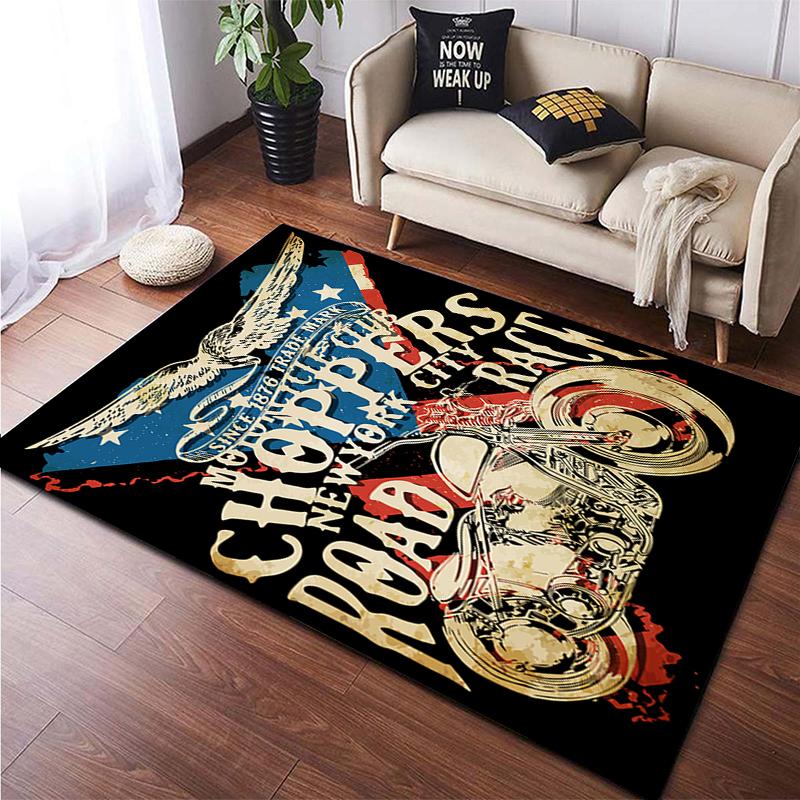 Vintage Decorative Carpet Motorcycle Pad Non Slip Home Decor Kitchen Mats Floor Carpets Living Room Washroom Floor Mat Area Rug