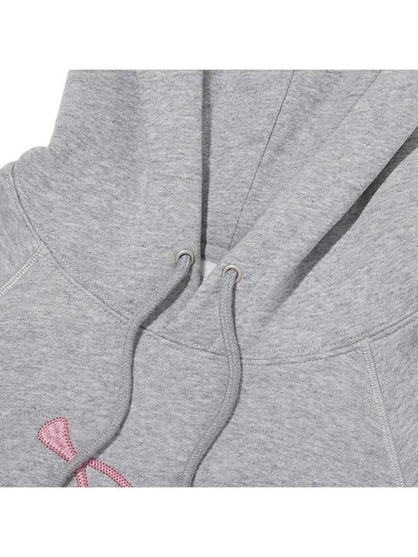 Big Clover Cherry Graphic Fleece Hoodie [Melange Gray]