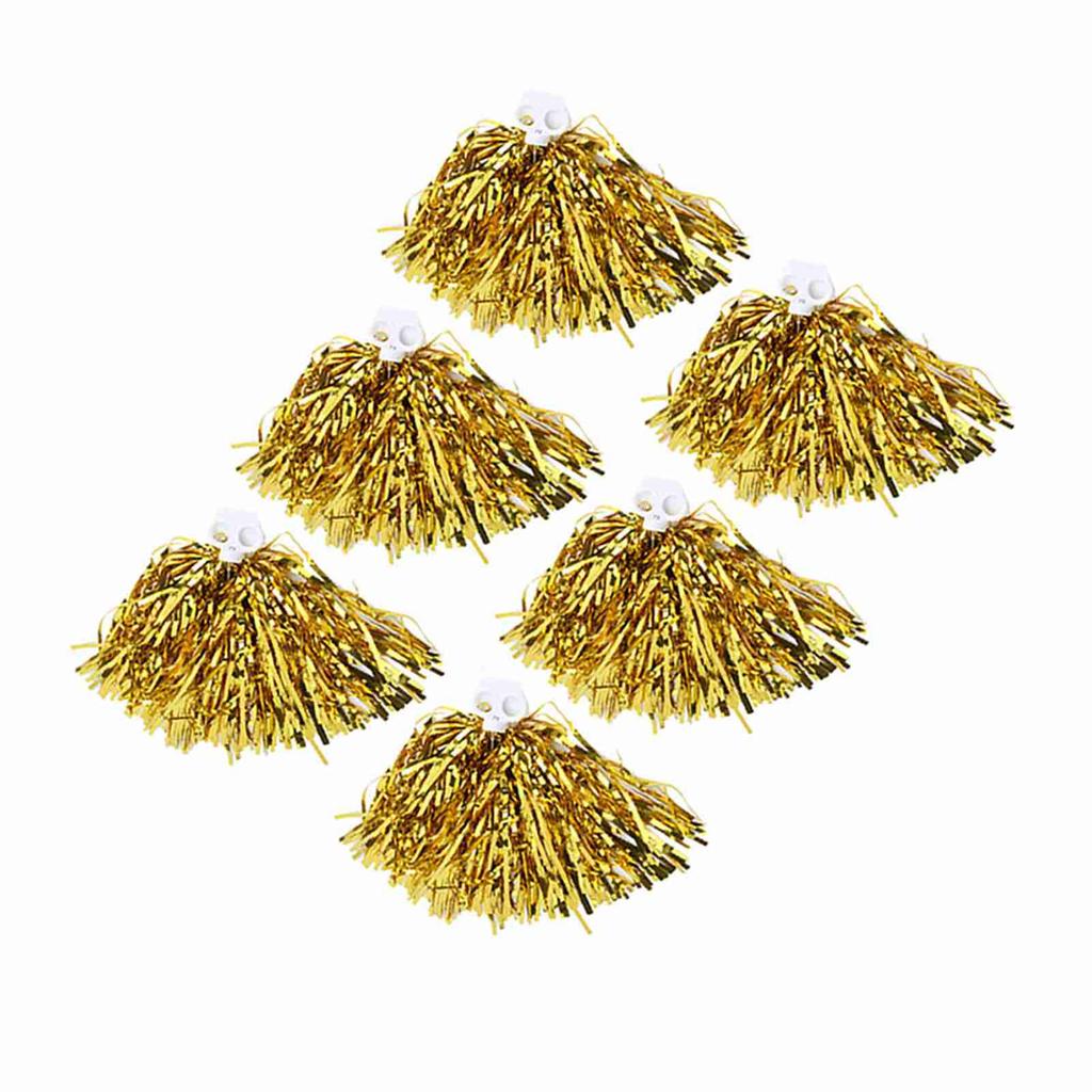 6pcs Cheer Er Pom Poms Cheer Sports Party Dance Accessories (golden)