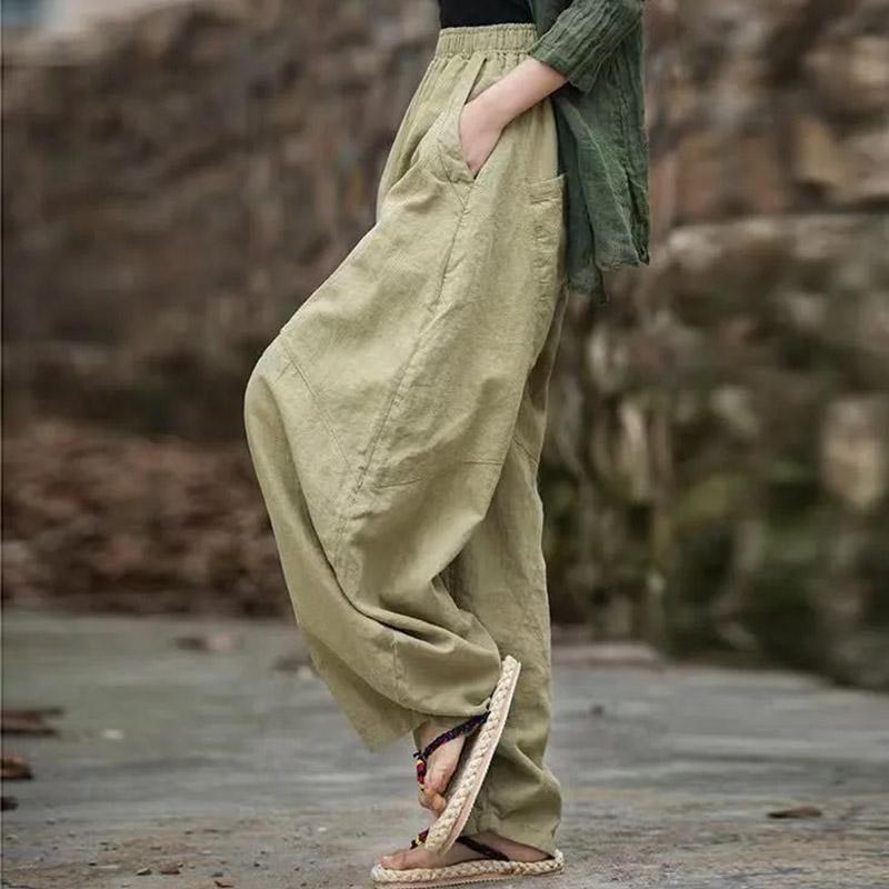 Pants for Women Elastic High Waist Long Trousers Plus Size Thickened Stretchy Versatile Casual Bell-bottom Pants