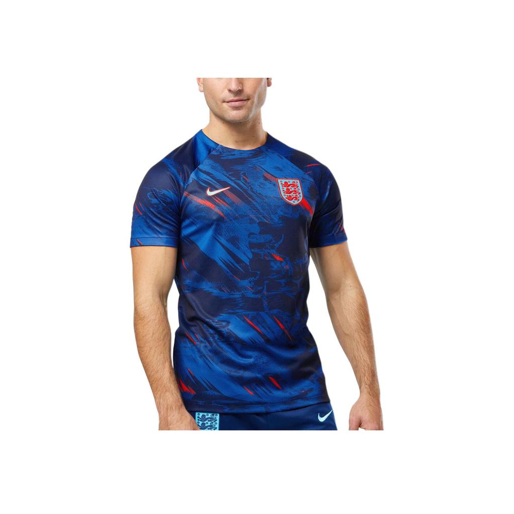 Nike England National Team Qatar World Cup Football Training Sports Logo Round Neck Short Sleeve T-Shirt Men Tops Navy-Blue DM9547-492