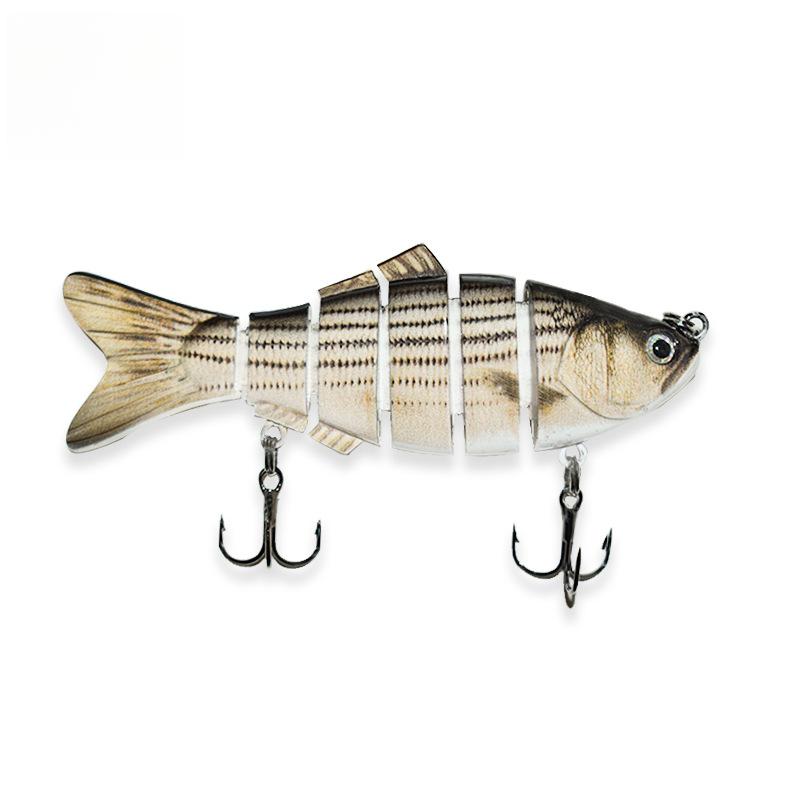 Fishing Lure 5 Segments Crank 3D Eyes Fish Shape Tackle Hook 10cm/17g 1pc