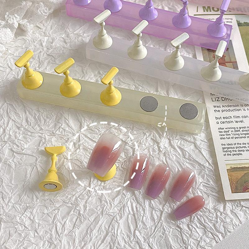 1 Set Jelly False Nail Tips Practice Trainning Display Stand Holder Base Colorful Crystal Nail Art Polish Display Manicure Tools