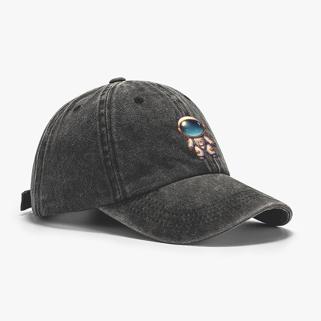 Chic Astronaut Print Women's Baseball Cap - Adjustable, Lightweight Cotton Sun Hat For Golf & Outdoor Activities, One Size Fits All