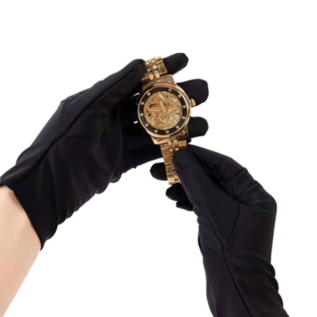 1Pair Practical Jewelry Gloves Wrist Length Gloves Black Gloves Work for protection Coin Inspection Gloves for Fetching Jewels