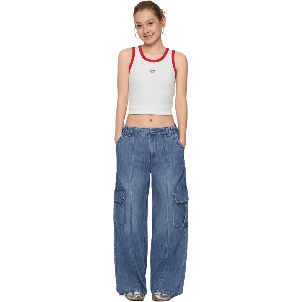 Gap Cotton Lyocell Blend Classic Wide Leg Loose Fit Workwear Jeans Women Jeans 892753